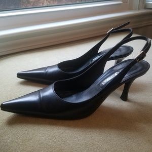 Sergio Rossi black slingbacks